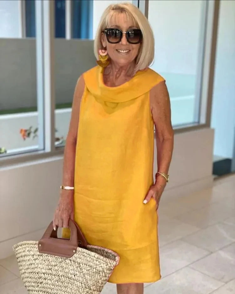 Nalani | Ärmlös Skjortklänning Med Rund Halsringning