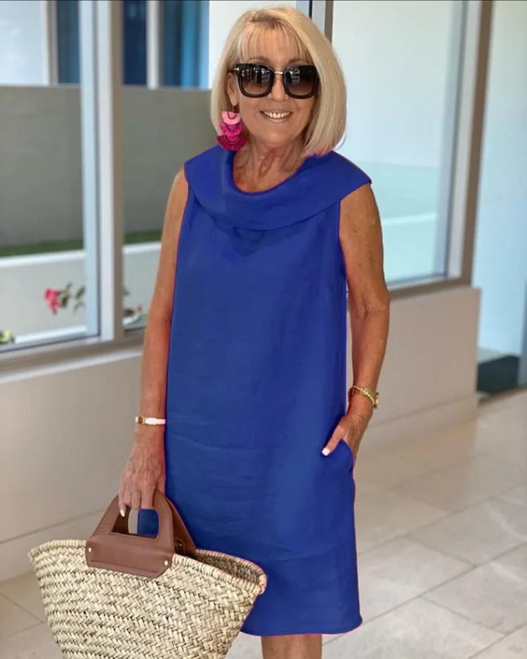 Nalani | Ärmlös Skjortklänning Med Rund Halsringning