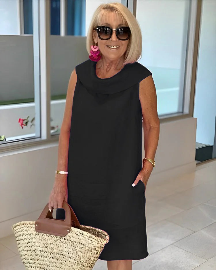 Nalani | Ärmlös Skjortklänning Med Rund Halsringning