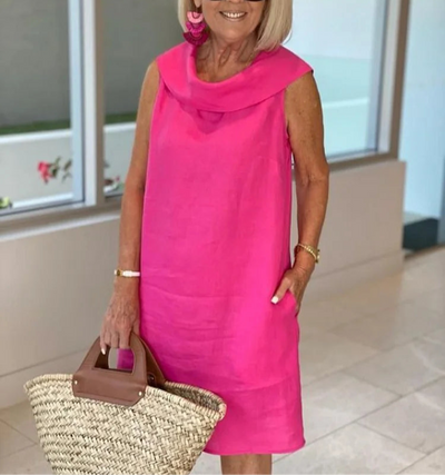 Nalani | Ärmlös Skjortklänning Med Rund Halsringning