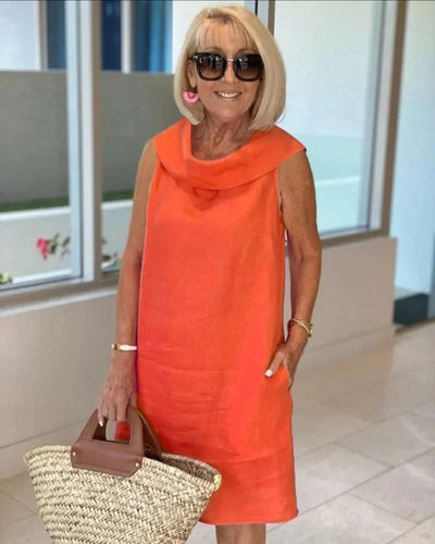 Nalani | Ärmlös Skjortklänning Med Rund Halsringning